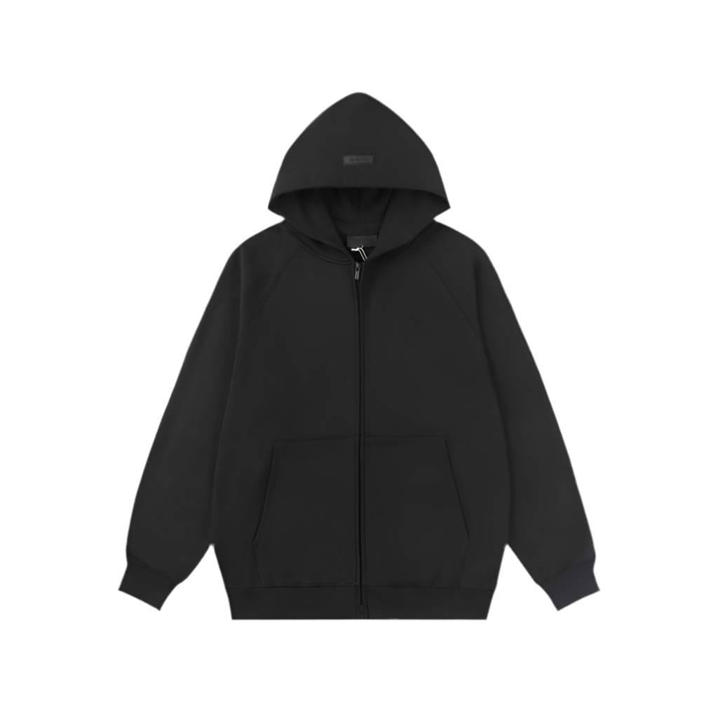 Essentials Cream Logo Zip-Up