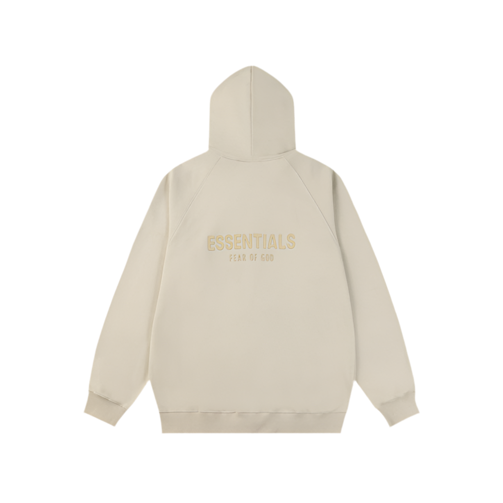 Essentials Cream Logo Zip-Up